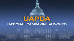 Press release: UAPDA national campaign launched, over the U.S. Capitol at night