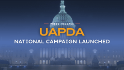 Press release: UAPDA national campaign launched, over the U.S. Capitol at night