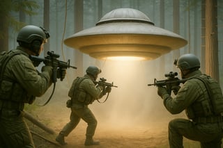 Rendering UFO with military