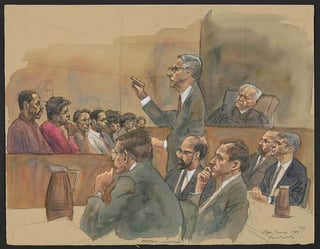 Iran Contra Courtroom Drawing